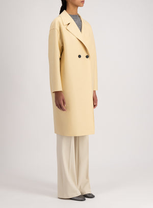 Dropped shoulder coat pressed wool