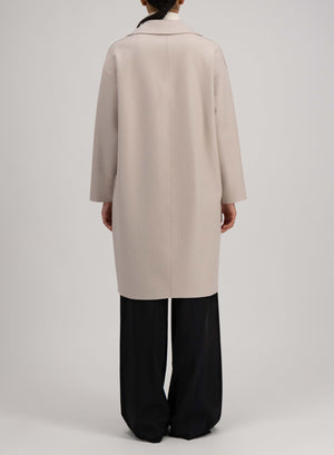 Dropped shoulder coat pressed wool