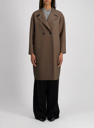 Dropped shoulder coat pressed wool