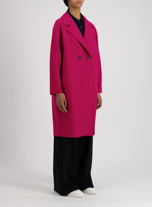 Dropped shoulder coat pressed wool