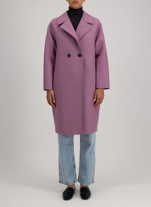 Dropped shoulder coat pressed wool