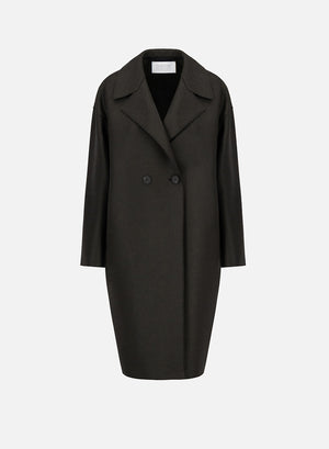 Dropped shoulder coat pressed wool