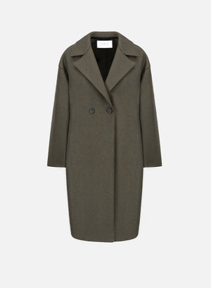 Dropped shoulder coat pressed wool