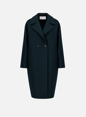 Dropped shoulder coat pressed wool