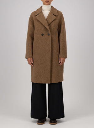 Dropped shoulder coat bouclé