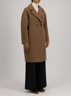 Dropped shoulder coat bouclé