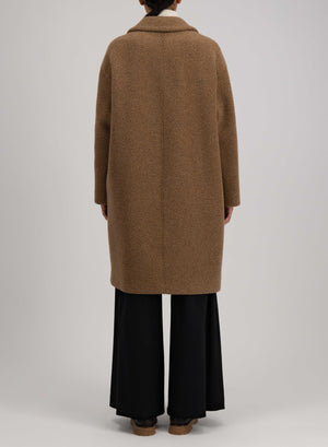 Dropped shoulder coat bouclé