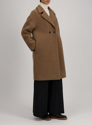 Dropped shoulder coat bouclé