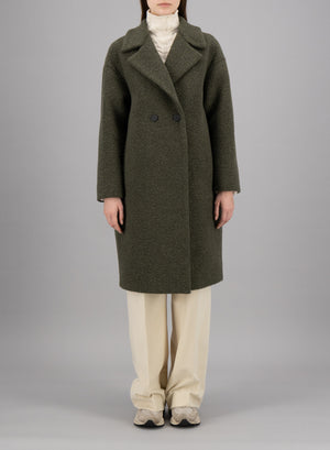 Dropped shoulder coat bouclé