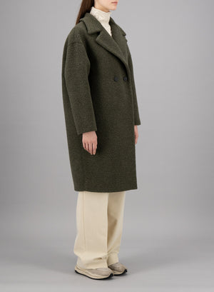 Dropped shoulder coat bouclé