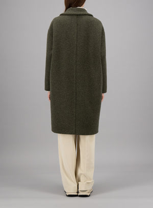 Dropped shoulder coat bouclé