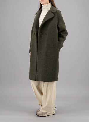 Dropped shoulder coat bouclé