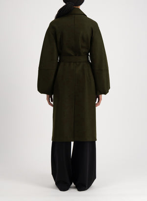 Puff sleeves coat pressed wool