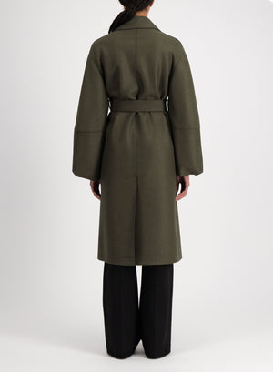 Puff sleeves coat pressed wool