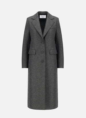 Coat with shoulder pads pressed wool