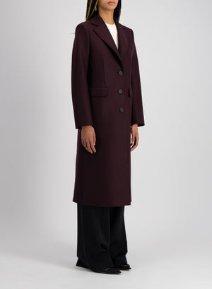 Coat with shoulder pads pressed wool