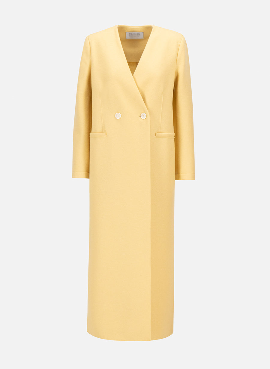 Uncollared coat in light pressed wool - Harris Wharf London .com Uncollared coat in light pressed wool - Harris Wharf London .com