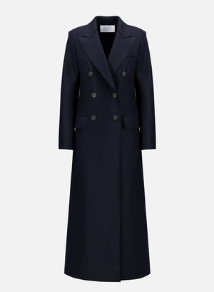 Black double breasted maxi coat best sale