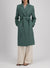 Midi coat with shoulder pads light pressed wool