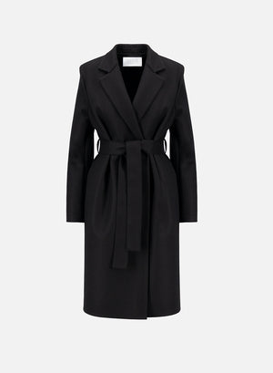 Midi coat in  flannel cashmere crafted with Loro Piana fabric