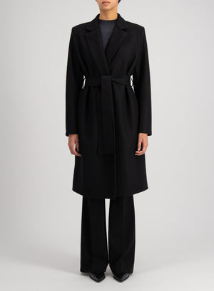 Midi coat in  flannel cashmere crafted with Loro Piana fabric