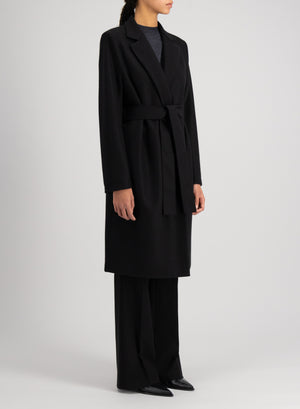 Midi coat in  flannel cashmere crafted with Loro Piana fabric