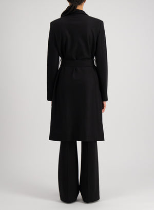 Midi coat in  flannel cashmere crafted with Loro Piana fabric