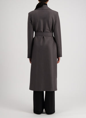 Shawl collar coat with s. pads pressed wool