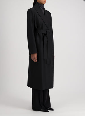 Shawl collar coat with s. pads pressed wool