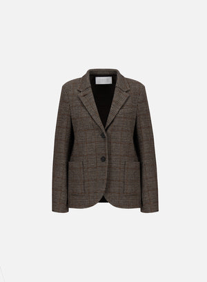 Stand up collar blazer Loro Piana P.O.W pattern crafted with Loro Piana fabric