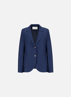 Stand up collar blazer linen honeycomb