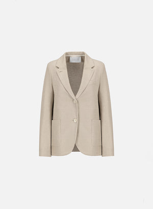 Stand up collar blazer linen honeycomb