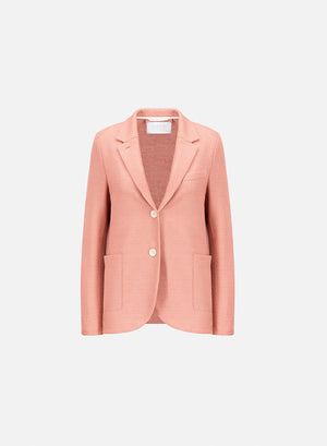 Stand up collar blazer linen honeycomb