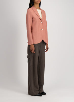 Stand up collar blazer linen honeycomb