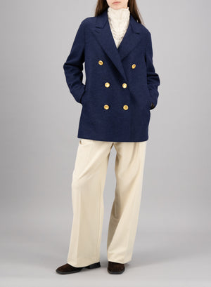 Slouchy peacoat pressed wool