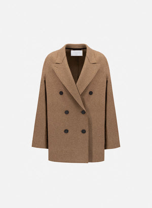 Slouchy peacoat flannel cashmere crafted with Loro Piana fabric