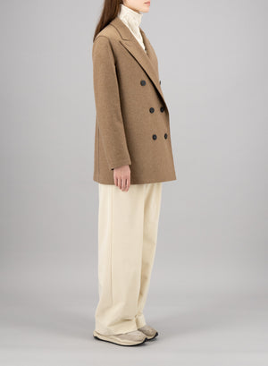 Slouchy peacoat flannel cashmere crafted with Loro Piana fabric