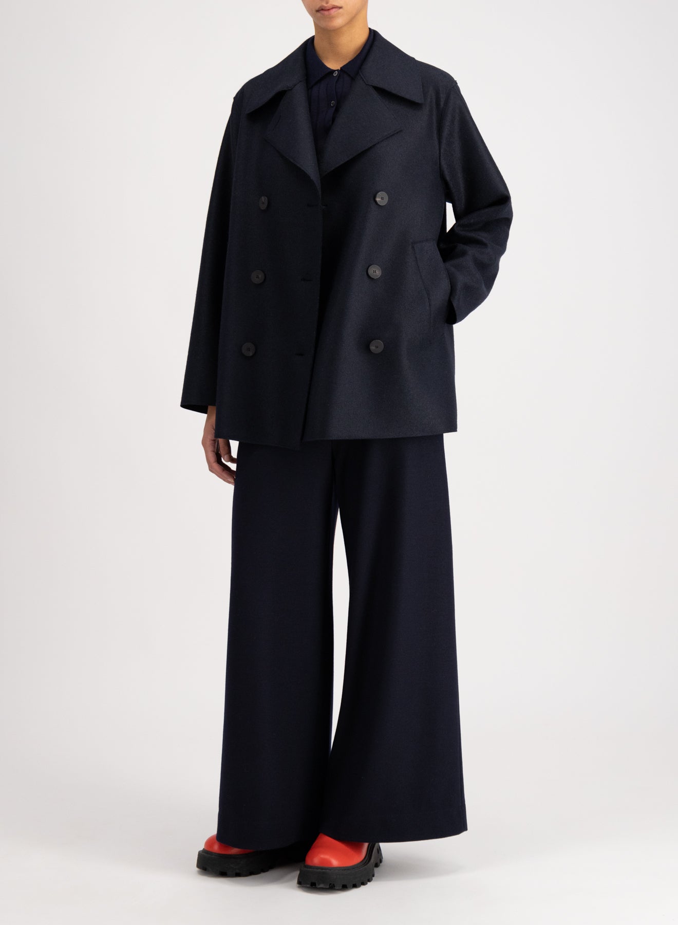 Long peacoat with Liberty quilted lining