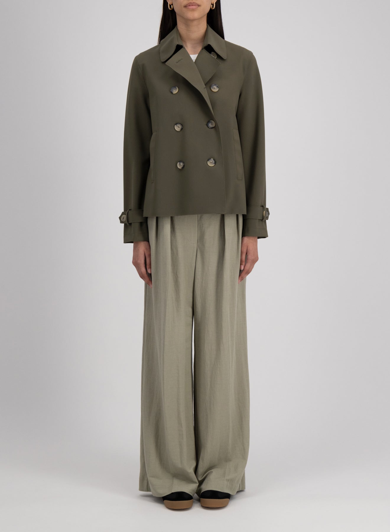 Harris Wharf London Cropped Trench Light Pressed Wool main image 1