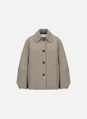 Puff sleeves jacket pressed wool