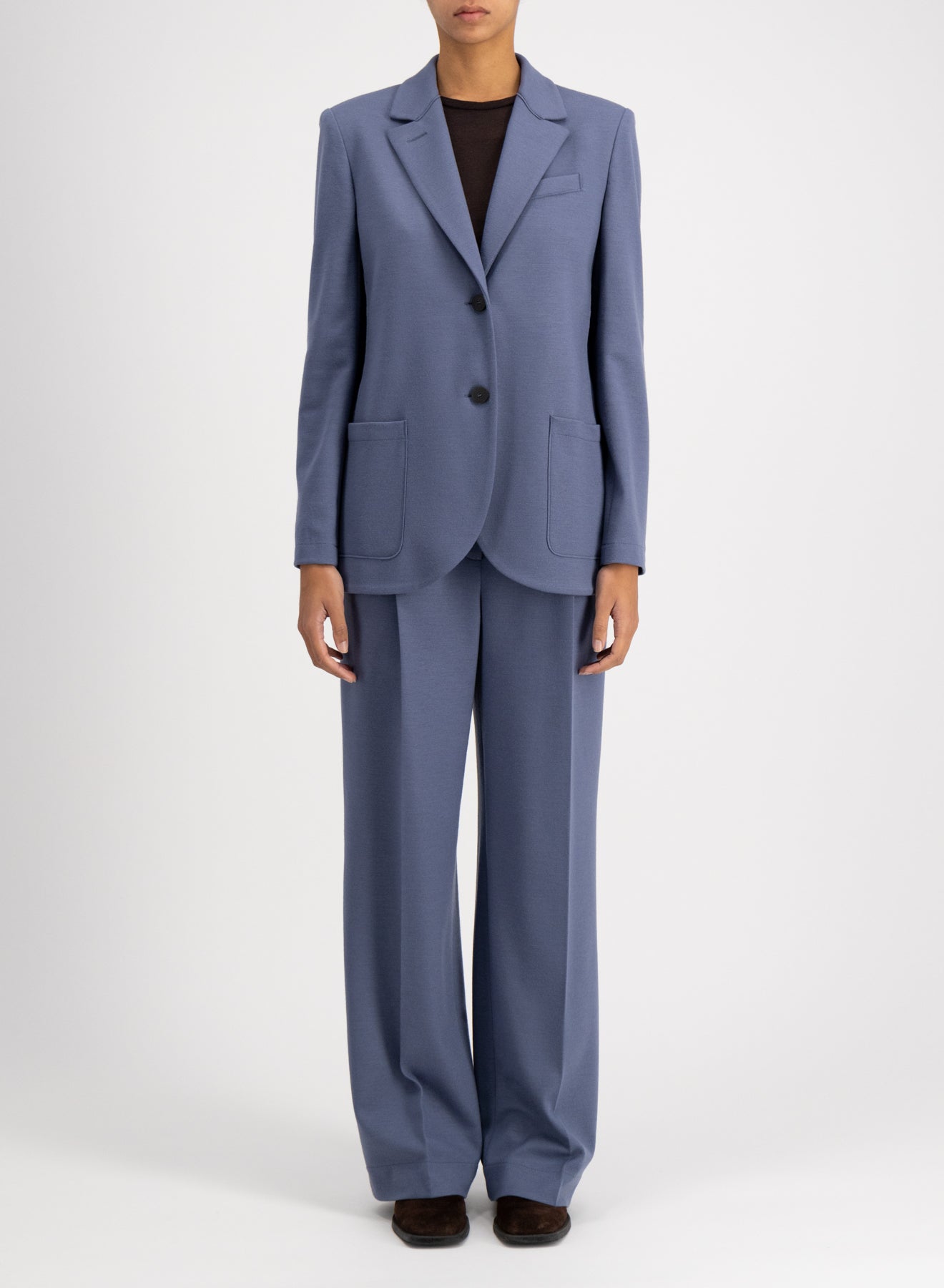 Boyfriend blazer with shoulder pads superfine merino