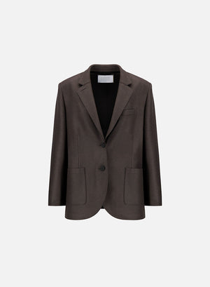 Travel blazer with shoulder pads pressed wool