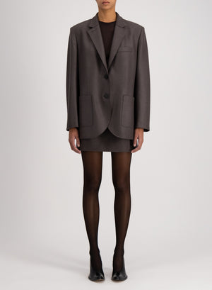 Travel blazer with shoulder pads pressed wool
