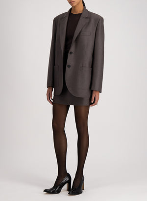 Travel blazer with shoulder pads pressed wool