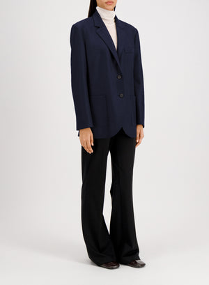 Travel blazer with shoulder pads pressed wool