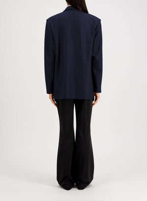 Travel blazer with shoulder pads pressed wool