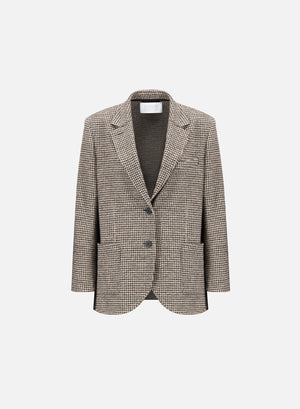 Travel blazer patterned wool & cotton blend moleskin texture