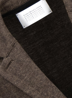 Travel blazer patterned wool & cotton blend moleskin texture