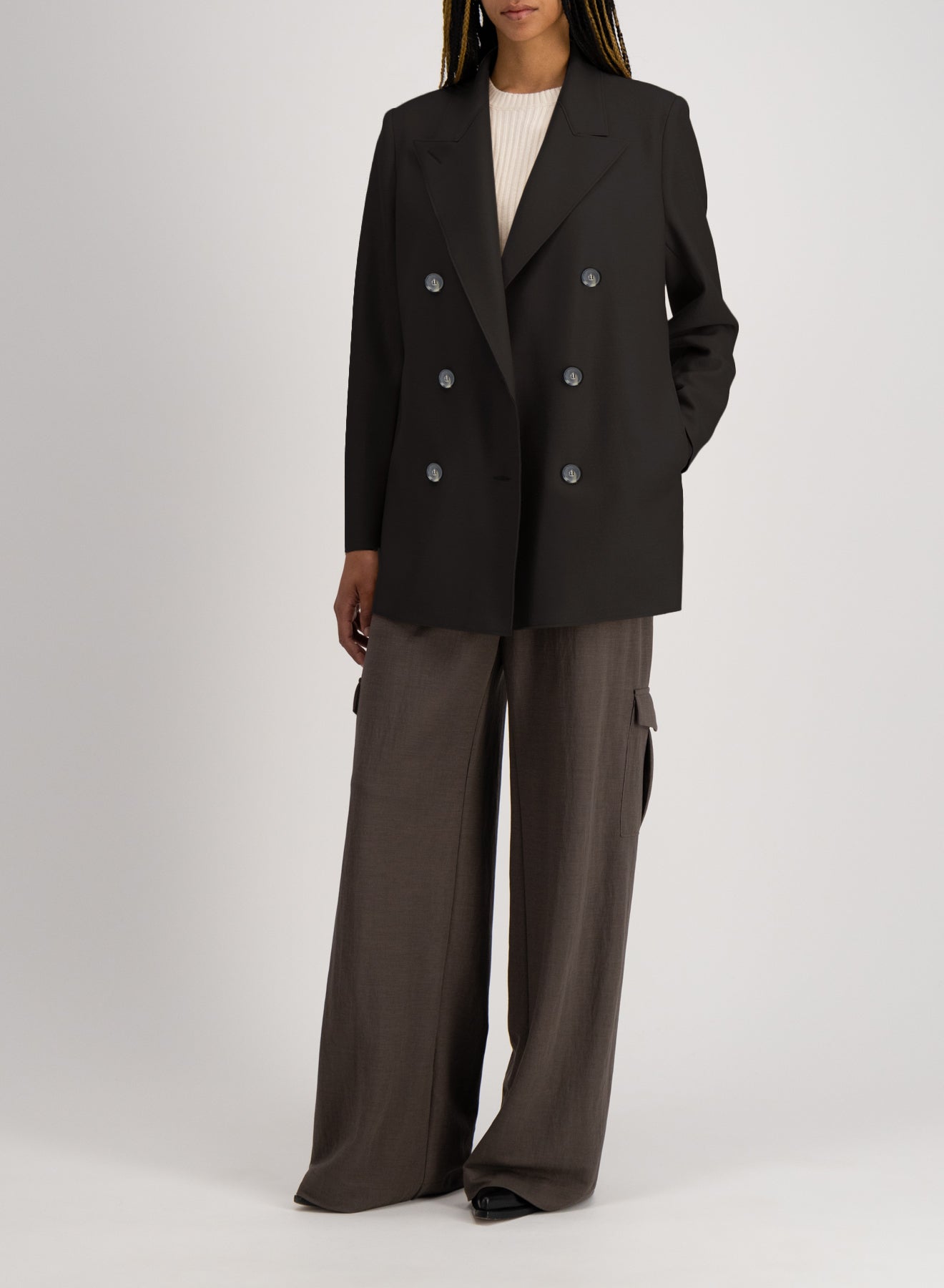 Slouchy peacoat light pressed wool