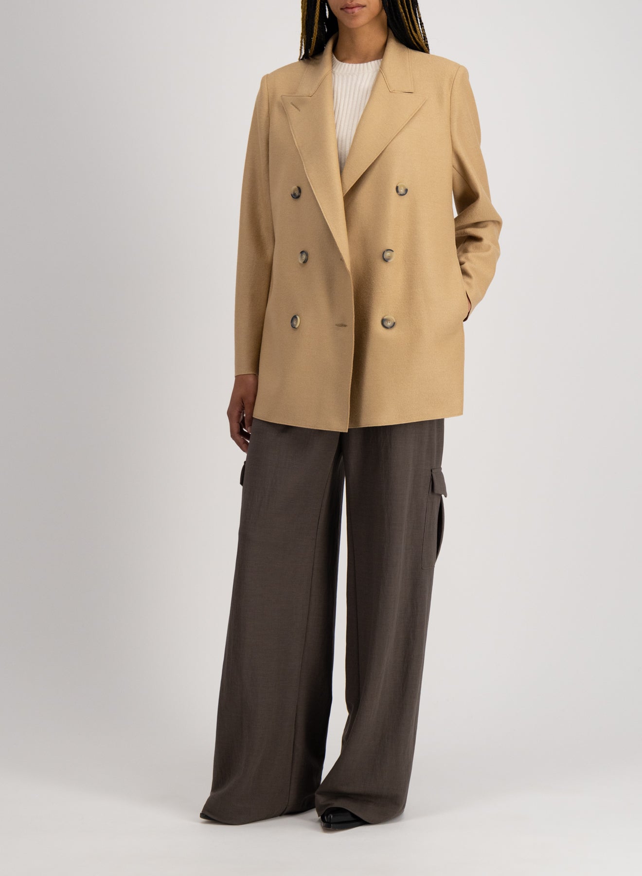 Slouchy peacoat light pressed wool